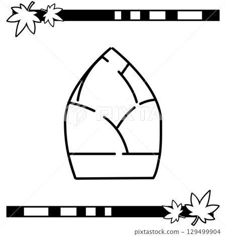 Simple line drawing illustration of bamboo shoots with skin 129499904