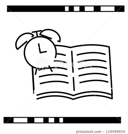 書籍和鬧鐘的簡單圖標 129499934