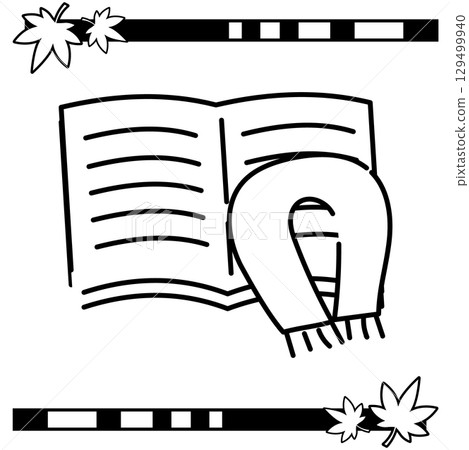 Book and scarf illustration icon Book and scarf illustration icon 129499940