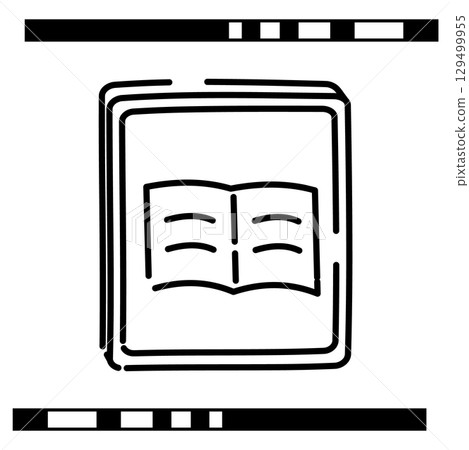 Illustration icon of a tablet displaying a book 129499955