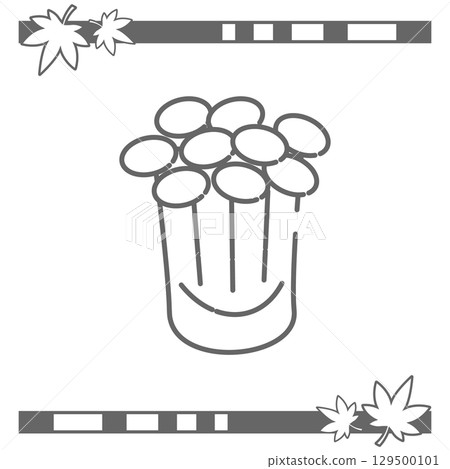 Enoki mushroom illustration (simple) 129500101