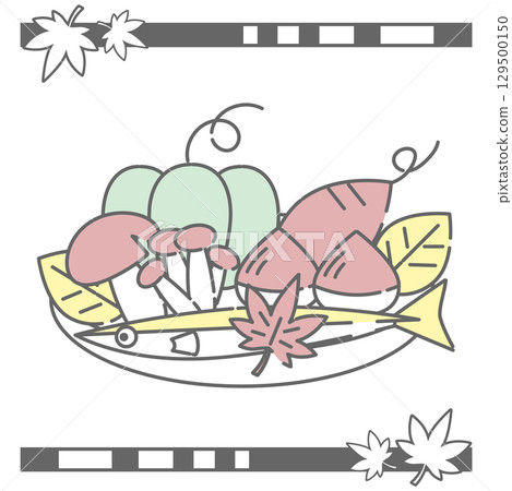 各種秋季風味的插圖 129500150