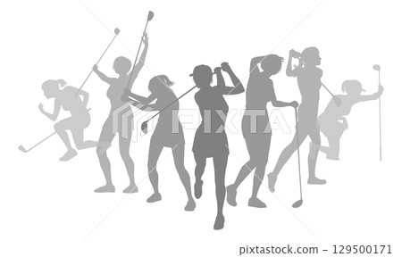 Golfers Golfing Silhouette Golf People Silhouettes Golfers Golfing Silhouette Golf People Silhouettes 129500171