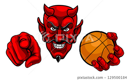 Devil Basketball Ball Sport Team Mascot Illustration 129500184