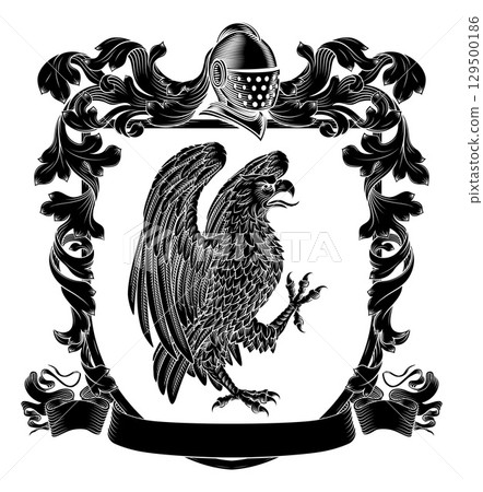 Eagle Coat of Arms Family Crest Heraldic Shield 129500186