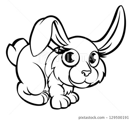 Rabbit cartoon character illustration 129500191