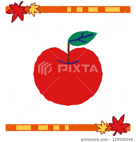 簡單的紅蘋果插畫 129500248