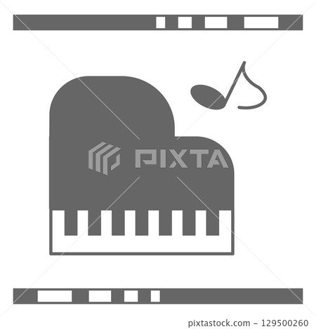 Grand piano icon illustration with musical notes Grand piano icon illustration with musical notes 129500260
