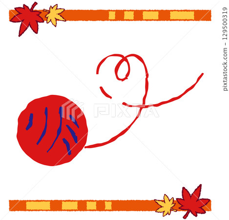 紅色毛線球的插圖 紅色毛線球的插圖 129500319