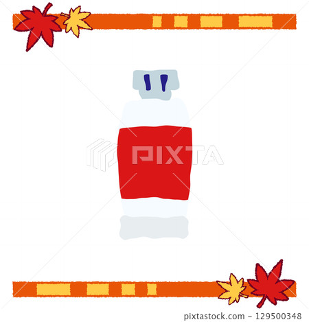 紅色和白色油漆管的插圖 129500348