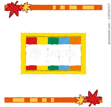 黃色盒子裡的彩色蠟筆插圖 129500357