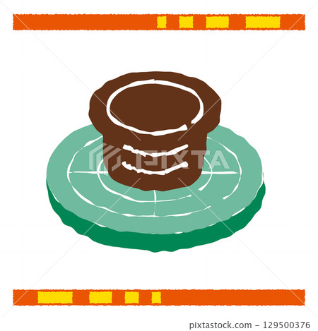 陶輪上的棕色陶器插圖 129500376