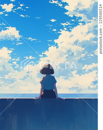 Emo 影像夏天天空雷雲制服 129500514