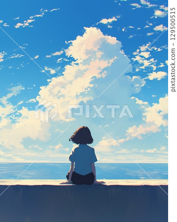 Emo 影像夏天天空雷雲制服 129500515