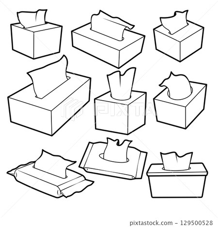 tissue paper set line icons illustration 129500528