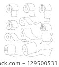 tracing paper towel set line icons illustration 129500531