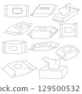 tracing tissue paper set line icons hygiene illustration 129500532