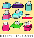 napkin set flat style with outline hygiene illustration 129500544