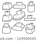 napkin set line icons hygiene illustration 129500545