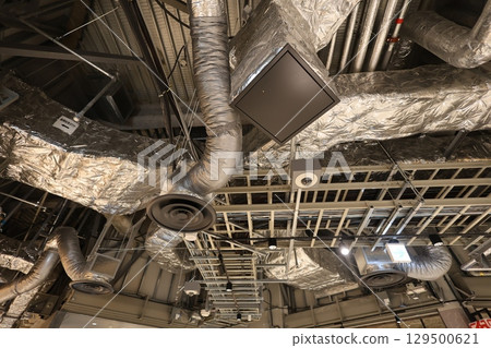 Ceiling piping in commercial facilities Ceiling piping in commercial facilities 129500621