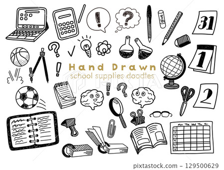 文具塗鴉插圖 129500629