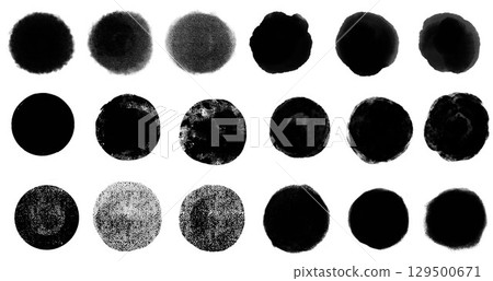 手繪圓形背景/繪畫紋理、水彩、油漆、淡黑色 手繪圓形背景/繪畫紋理、水彩、油漆、淡黑色 129500671