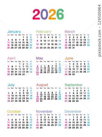 2026 Embroidered Calendar (Sunday Start) - No Japanese Holidays 129500964