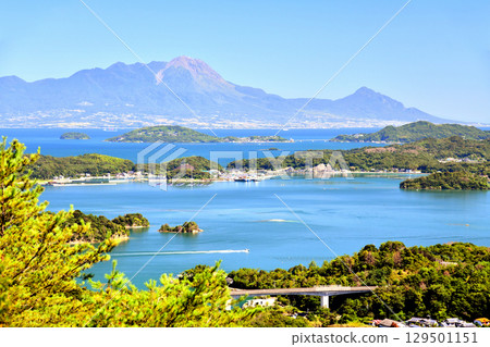 從天草眺望雲仙普賢山（熊本縣上天草市）[2025年7月] 129501151