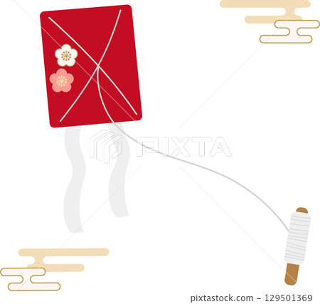 放風箏插圖素材 129501369