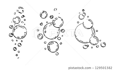 Bubbles fizzy foam doodle sketch hand drawn. Line shampoo bubbles, champagne gas linear. Water balls. sparkles. Bubbles fizzy foam doodle sketch hand drawn. Line shampoo bubbles, champagne gas linear. Water balls. sparkles. 129501382