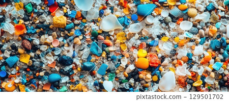 microplastics an the beach environmental pollution concept microplastics an the beach environmental pollution concept 129501702