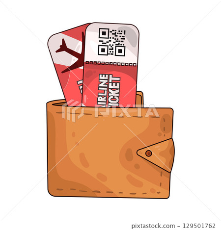 illustration of ticket in wallet illustration of ticket in wallet 129501762