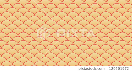 Seamless red and golden Chinese pattern with curved lines Seamless red and golden Chinese pattern with curved lines 129501972