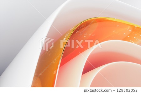 Abstract transparent layered crystal glass with white paper. digital document concept. 3d rendering Abstract transparent layered crystal glass with white paper. digital document concept. 3d rendering 129502052