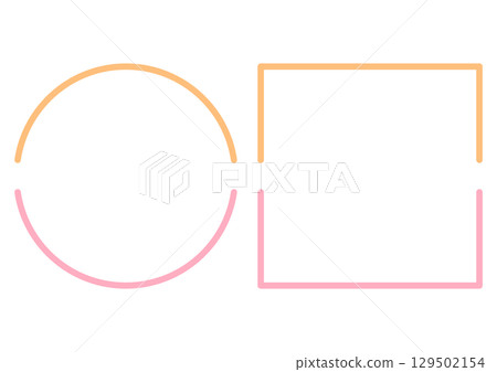 Colorful broken circle and square simple frame set 129502154