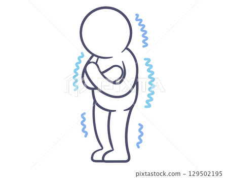 Illustration of a person hugging themselves 129502195