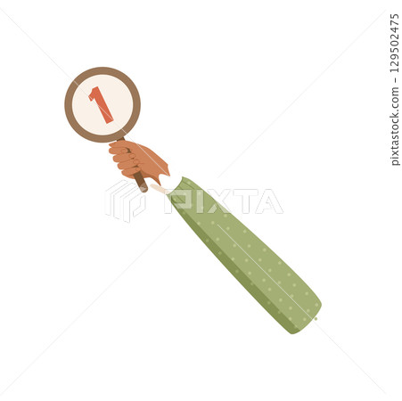 Cartoon style hand holding a circular one rating sign. Feedback concept with focus on customer survey, positive vote, and satisfaction. Review element highlighting assessment, modern icon for rating, Cartoon style hand holding a circular one rating sign. Feedback concept with focus on customer survey, positive vote, and satisfaction. Review element highlighting assessment, modern icon for rating, 129502475