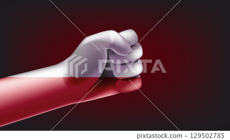 Fist with flag of Poland. 3d vector illustration Fist with flag of Poland. 3d vector illustration 129502785
