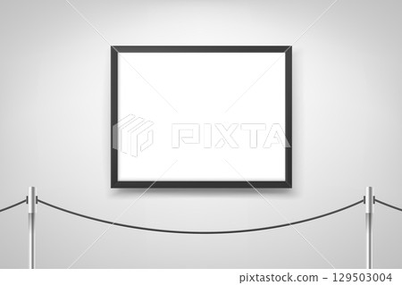 White interior with blank picture frame. 3d vector 129503004