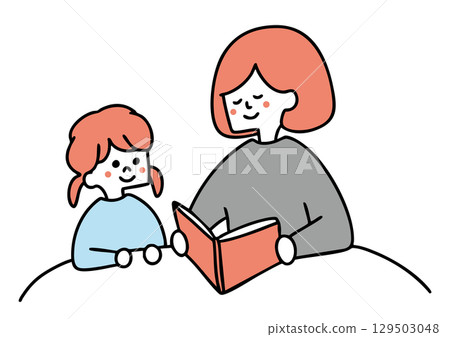 一位女士正在為孩子讀書 一位女士正在為孩子讀書 129503048