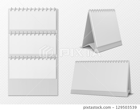Paper calendar mockup with spiral binding Paper calendar mockup with spiral binding 129503539