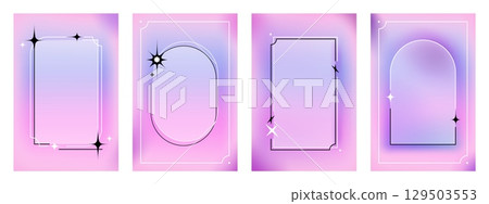 Y2k style border frame set with gradient bg Y2k style border frame set with gradient bg 129503553