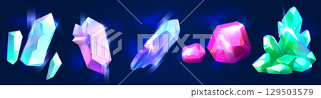 Crystal stone set for game design 129503579