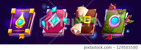 Magic book set for game interface 129503580