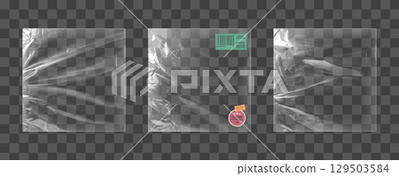 Clear plastic vinyl wrap set 129503584