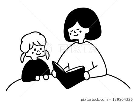 一位女士正在為孩子讀書 129504326
