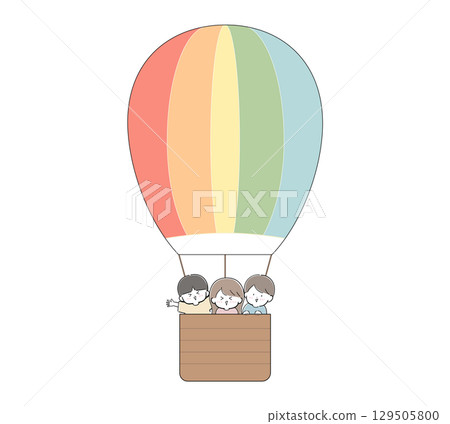 孩子們騎著五顏六色的氣球 2 129505800