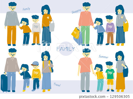 各種場景的家庭插圖 各種場景的家庭插圖 129506305