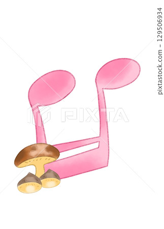 Musical note with chestnuts 129506934