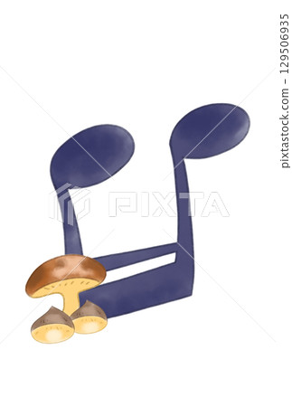 Musical note with chestnuts Musical note with chestnuts 129506935